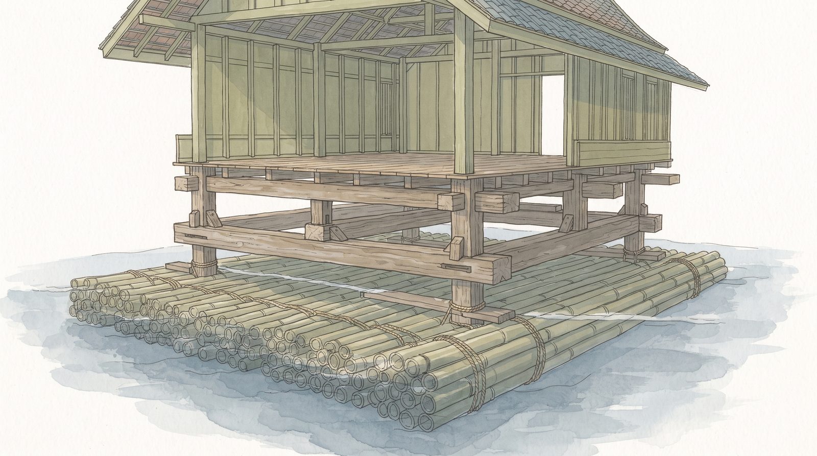 ภาพประกอบ: รากฐานที่มองไม่เห็นของเรือนแพ