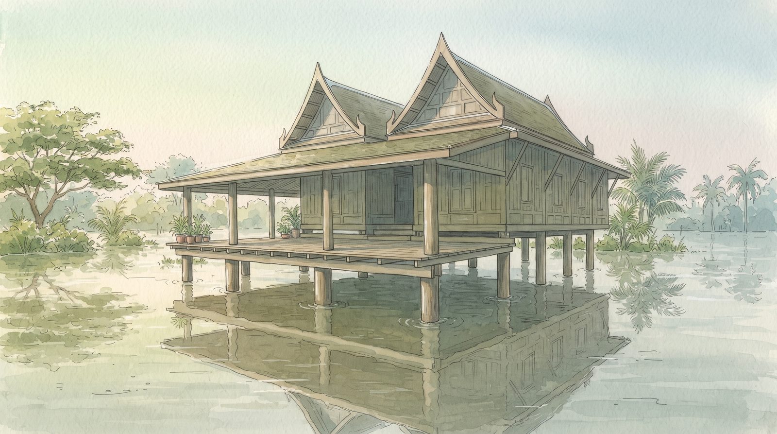 ภาพประกอบ: รากฐานที่มองไม่เห็นของเรือนแพ